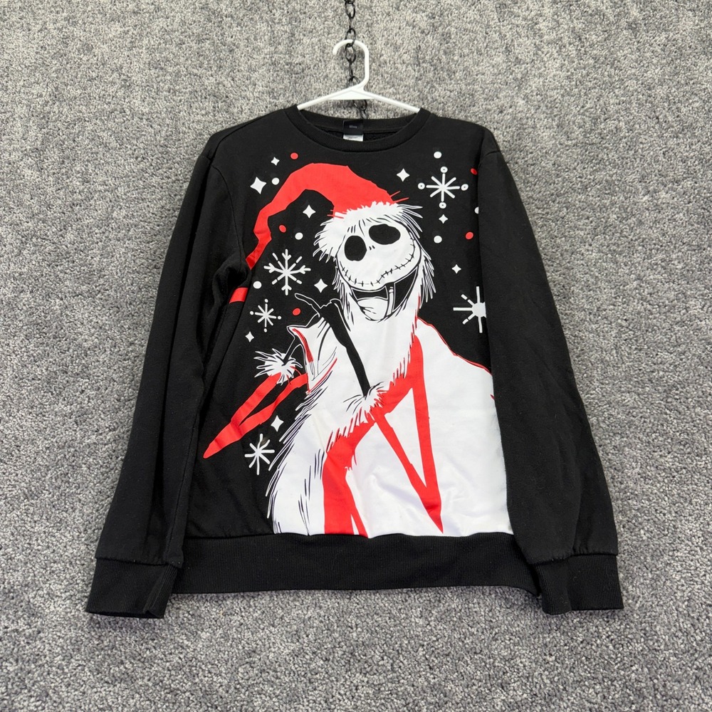 Disney Sweatshirt Mens Small Black Nightmare Before Christmas Jack Skellington